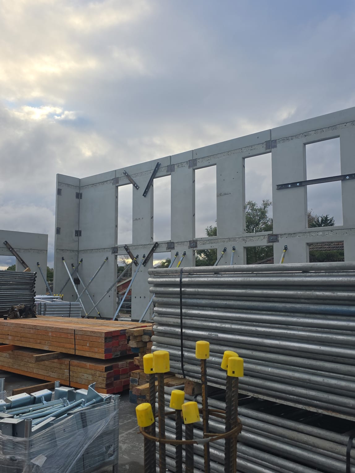 Precast panel frame with window openings